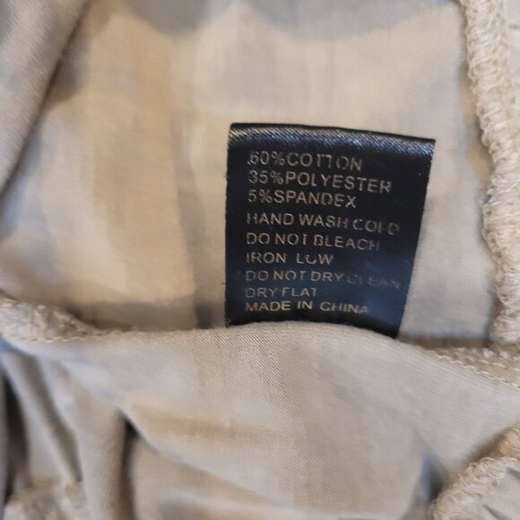 POL Olive Green Gray Boho Long Sleeve Tiered Dress With Pom Pom Trim Hem - Picture 11 of 12